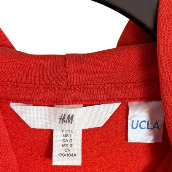 H&M UCLA Bruins Oversized Orange & White Hoodie Sweatshirt Size Large NEW - Picture 10 of 13